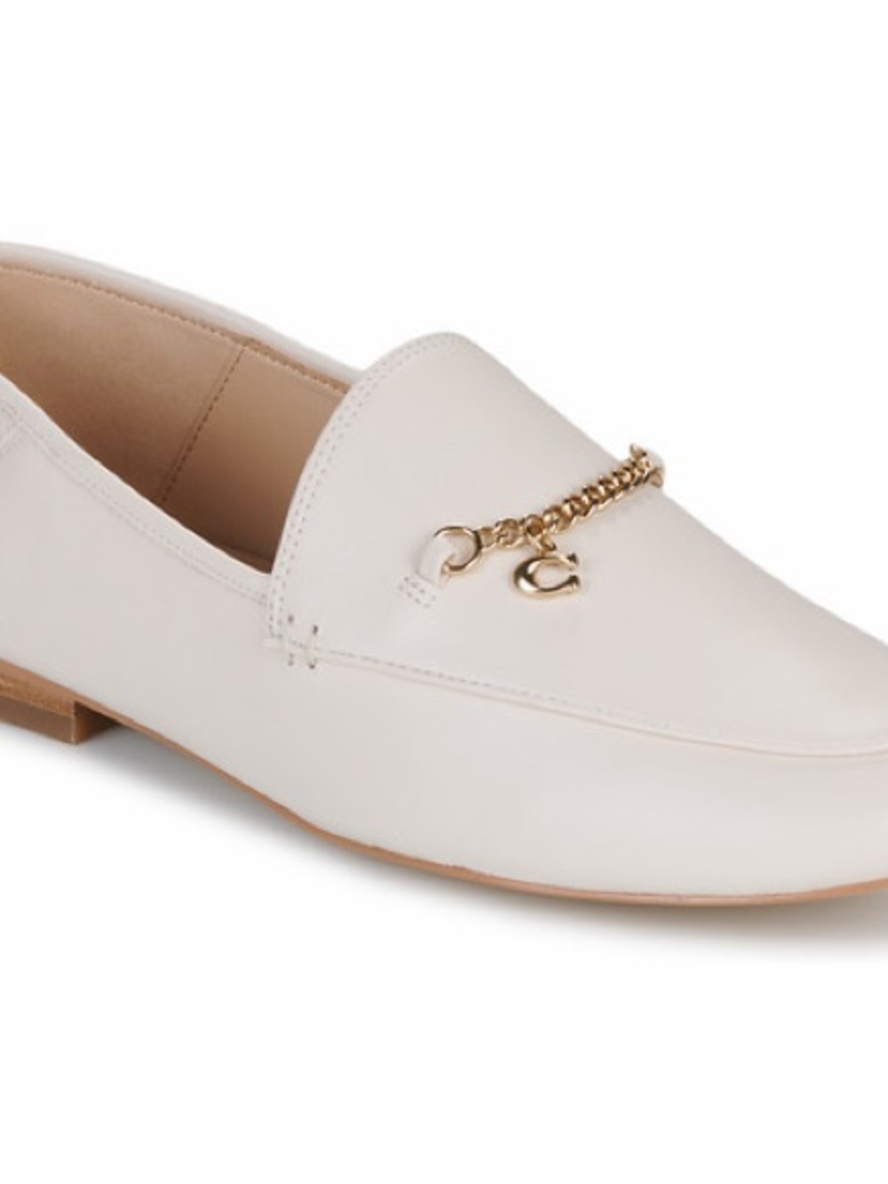 Coach Cream Leather Loafer - Size 10